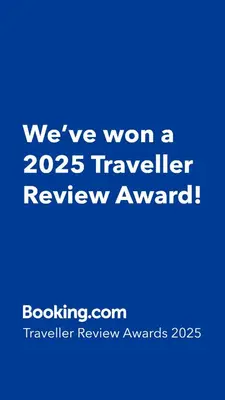 a blue sign that says weve won a traveler review award at Ferienwohnung in Stein AR in Stein