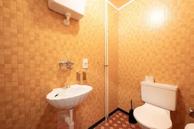 a bathroom with a toilet and a sink at 20 - Gästehaus Erika - Hundwil - Appenzellerland in Hundwil