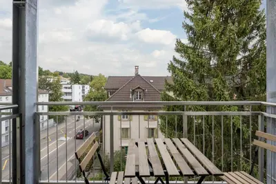 a view from the balcony of a building at Klara 1033 - Olma, Spital, Uni St- Gallen in St. Gallen