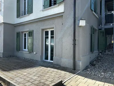a building with a door on the side of it at Klara 0002 - Olma, Spital, Uni St- Gallen in St. Gallen