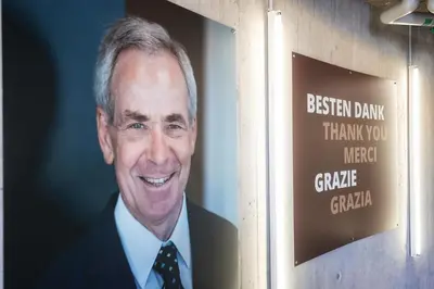 a picture of a man in a suit and tie at Hotel one66 (free parking garage) in St. Gallen
