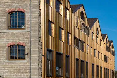 an external view of a building with windows at LAKE-APARTMENT's in Romanshorn