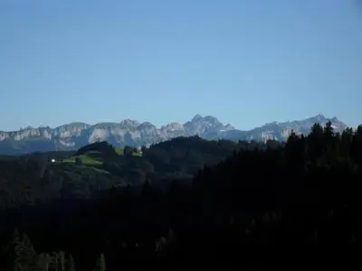 a view of a mountain with trees and mountains at Apartment Rheintalblick by Interhome in Oberegg