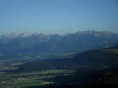 a view of a valley with mountains in the background at Apartment Rheintalblick by Interhome in Oberegg