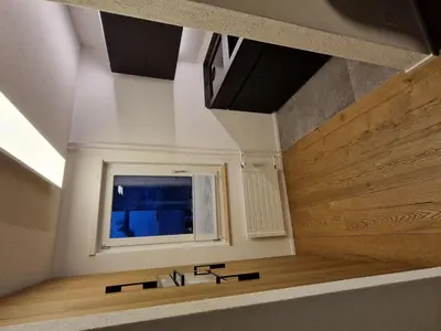 a room with a window and a wooden floor at Apartment Terrasse & Pistenähe by Interhome in Alt Sankt Johann