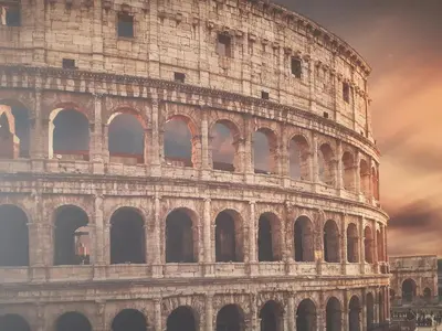 an image of the colosseum building at sunset at Rome Apartment in Rheineck