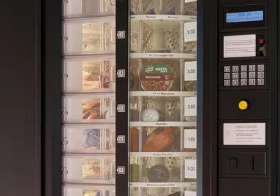 a vending machine filled with lots of food and drinks at BoHo by Maier - kontaktloser Check-In in Buchs