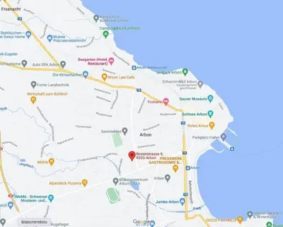 a map of the city of san francisco at Charmante und zentrale Wohnung am Weiherpark Arbon in Arbon